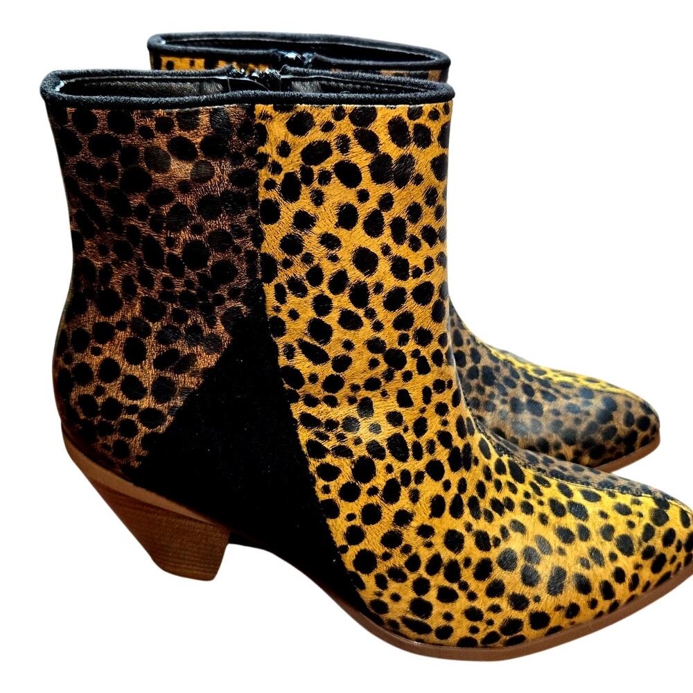 NWT Comfort 8 Women's Ankle Boot High Heel Cheeta Print Shoe